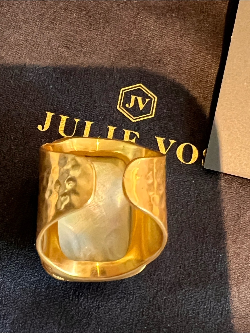 Julie Vos Gold Ring with Blue Stone - Picture 5 of 6